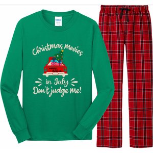 Christmas Movies In July Don't Judge Me Red Truck Xmas Long Sleeve Pajama Set