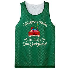 Christmas Movies In July Don't Judge Me Red Truck Xmas Mesh Reversible Basketball Jersey Tank