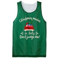 Christmas Movies In July Don't Judge Me Red Truck Xmas Mesh Reversible Basketball Jersey Tank