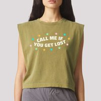 Call Me If You Get Lost Garment-Dyed Women's Muscle Tee