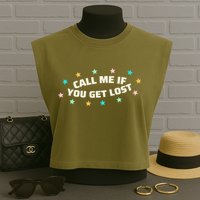 Call Me If You Get Lost Garment-Dyed Women's Muscle Tee