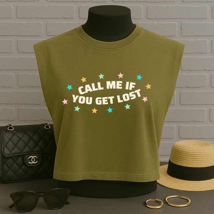 Call Me If You Get Lost Garment-Dyed Women's Muscle Tee
