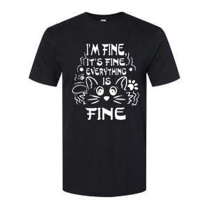 Cat Meme It's Fine I'm Fine Everything Is Fine Funny Softstyle CVC T-Shirt