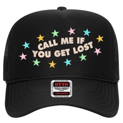 Call Me If You Get Lost Trendy Costume High Crown Mesh Back Trucker Hat