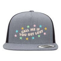 Call Me If You Get Lost Trendy Costume Flat Bill Trucker Hat