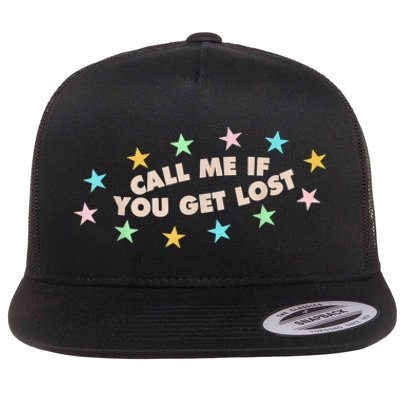 Call Me If You Get Lost Trendy Costume Flat Bill Trucker Hat