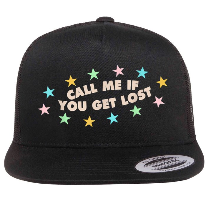 Call Me If You Get Lost Trendy Costume Flat Bill Trucker Hat