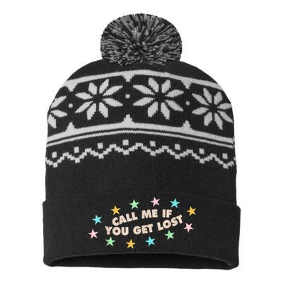 Call Me If You Get Lost Trendy Costume USA-Made Snowflake Beanie