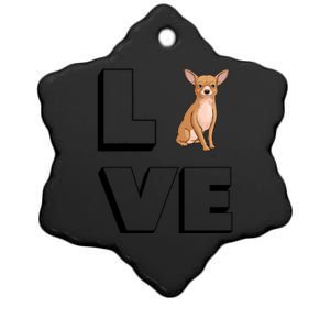 Chihuahua Mama I Love My Chihuahua Love Gift Ceramic Star Ornament