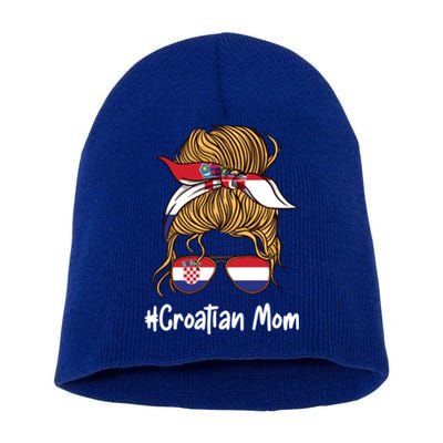 Croatian Mom International Croatia Flag Mothers Day Gift Short Acrylic Beanie