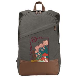 Cool Mushrooms Illustration Cotton Canvas Backpack