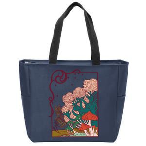 Cool Mushrooms Illustration Zip Tote Bag