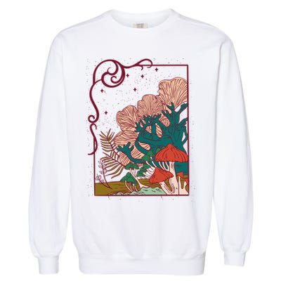 Cool Mushrooms Illustration Garment-Dyed Sweatshirt