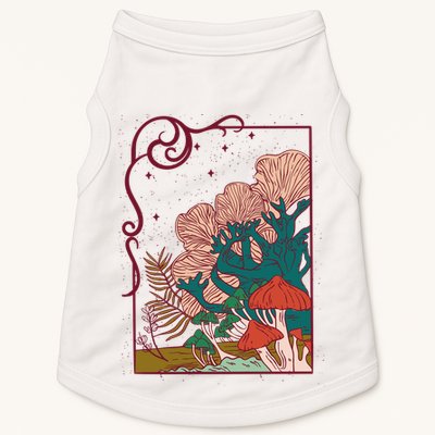 Cool Mushrooms Illustration Doggie Tank