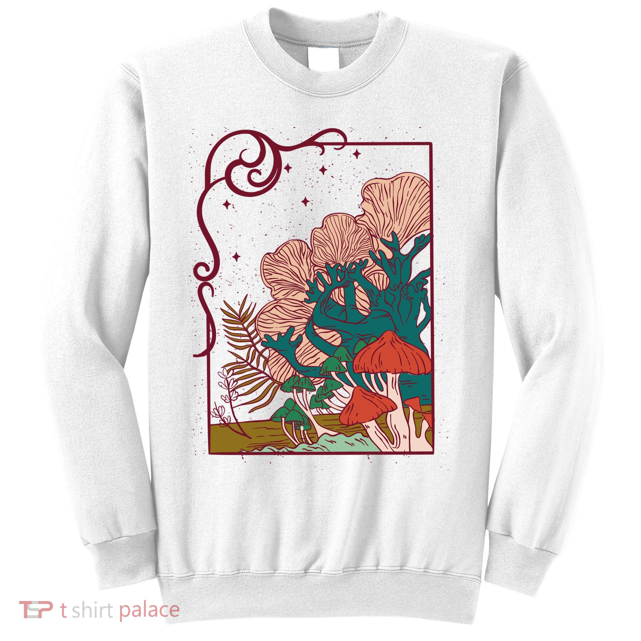 Cool Mushrooms Illustration Sweatshirt
