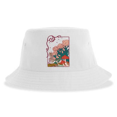 Cool Mushrooms Illustration Sustainable Bucket Hat