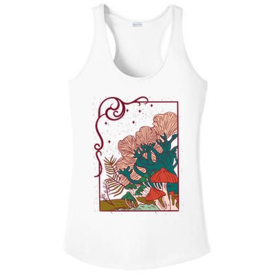 Cool Mushrooms Illustration Ladies PosiCharge Competitor Racerback Tank