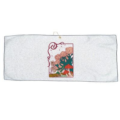 Cool Mushrooms Illustration Large Microfiber Waffle Golf Towel