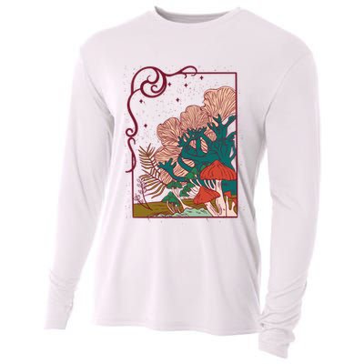 Cool Mushrooms Illustration Cooling Performance Long Sleeve Crew