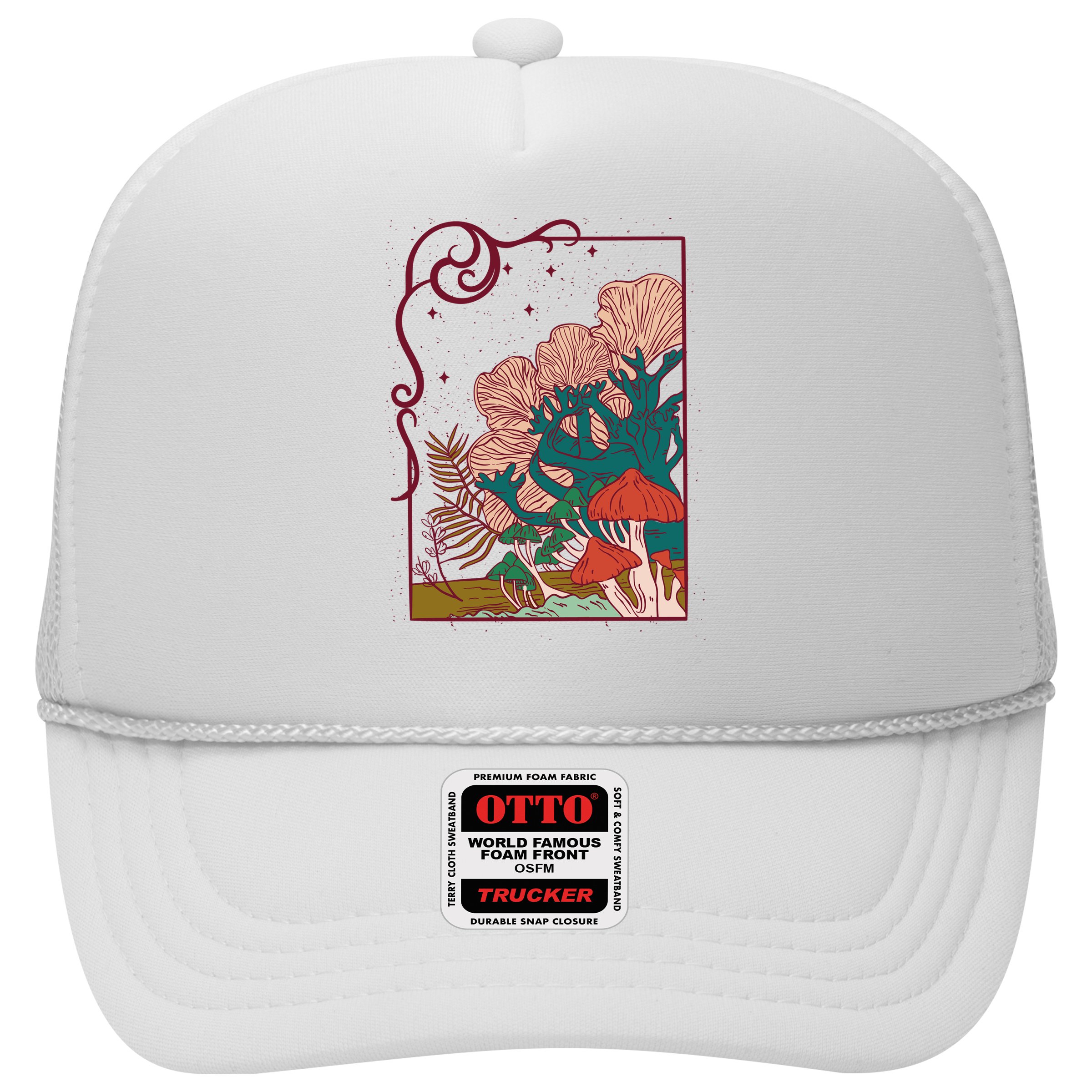 Cool Mushrooms Illustration Hat