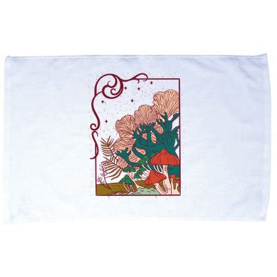 Cool Mushrooms Illustration Microfiber Hand Towel
