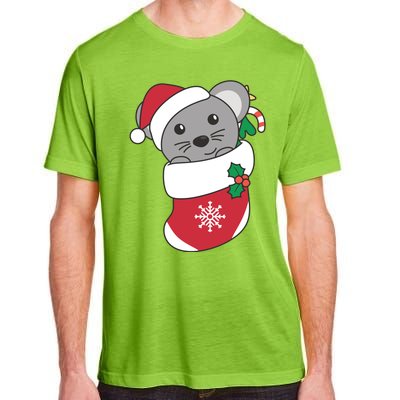 Cute Mouse In Christmas Sock For Christmas Mice Cool Gift Adult ChromaSoft Performance T-Shirt