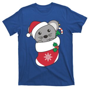 Cute Mouse In Christmas Sock For Christmas Mice Cool Gift T-Shirt