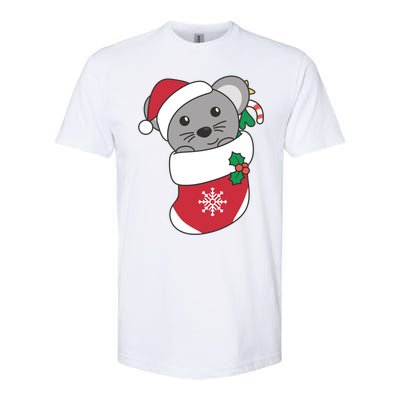 Cute Mouse In Christmas Sock For Christmas Mice Cool Gift Softstyle® CVC T-Shirt