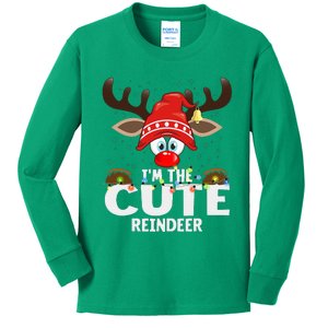 Christmas Matching IM The Cute Reindeer Kids Long Sleeve Shirt