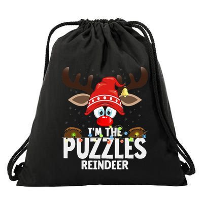 Christmas Matching IM The Puzzles Reindeer Drawstring Bag