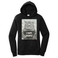 Cat Mugshot I Hate People Funny Gift Women's Pullover Hoodie