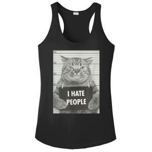 Cat Mugshot I Hate People Funny Gift Ladies PosiCharge Competitor Racerback Tank