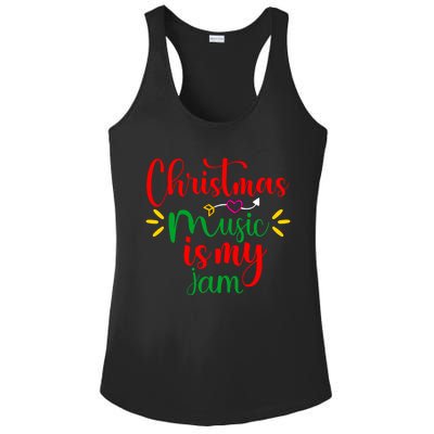 Christmas Music Is My Jam Funny Christmas Music Lover Quote Funny Gift Ladies PosiCharge Competitor Racerback Tank