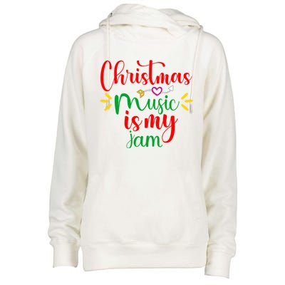 Christmas Music Is My Jam Funny Christmas Music Lover Quote Funny Gift Womens Funnel Neck Pullover Hood