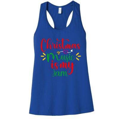 Christmas Music Is My Jam Funny Christmas Music Lover Quote Funny Gift Women's Racerback Tank