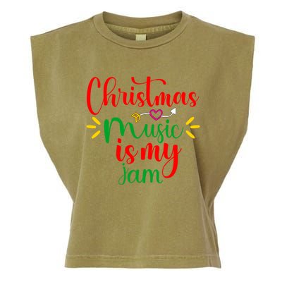 Christmas Music Is My Jam Funny Christmas Music Lover Quote Funny Gift Garment-Dyed Women's Muscle Tee