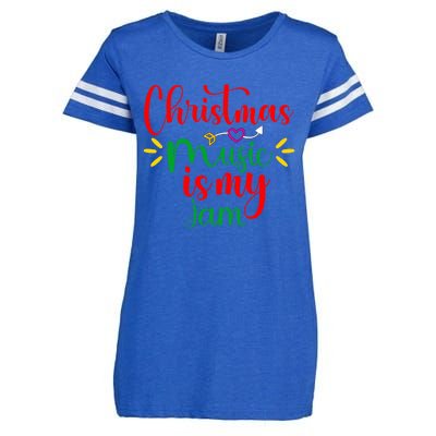 Christmas Music Is My Jam Funny Christmas Music Lover Quote Funny Gift Enza Ladies Jersey Football T-Shirt