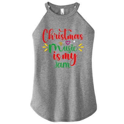 Christmas Music Is My Jam Funny Christmas Music Lover Quote Funny Gift Women's Perfect Tri Rocker Tank