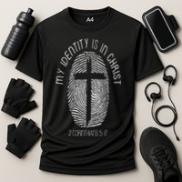 Christian My Identity Is In Jesus Christ Bible Verse Faith Cooling Performance Crew T-Shirt