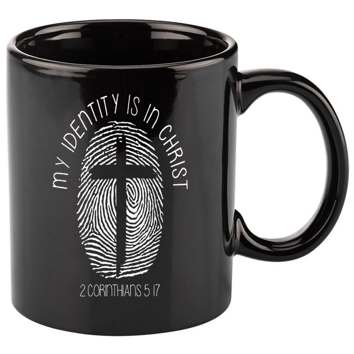 Christian My Identity Is In Jesus Christ Bible Verse Faith 11oz C Handle Ceramic Mug