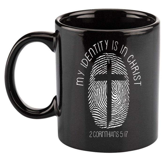 Christian My Identity Is In Jesus Christ Bible Verse Faith 11oz C Handle Ceramic Mug