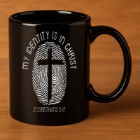 Christian My Identity Is In Jesus Christ Bible Verse Faith 11oz C Handle Ceramic Mug