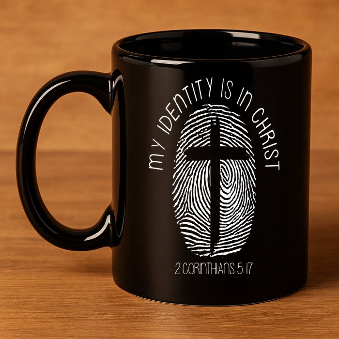 Christian My Identity Is In Jesus Christ Bible Verse Faith 11oz C Handle Ceramic Mug