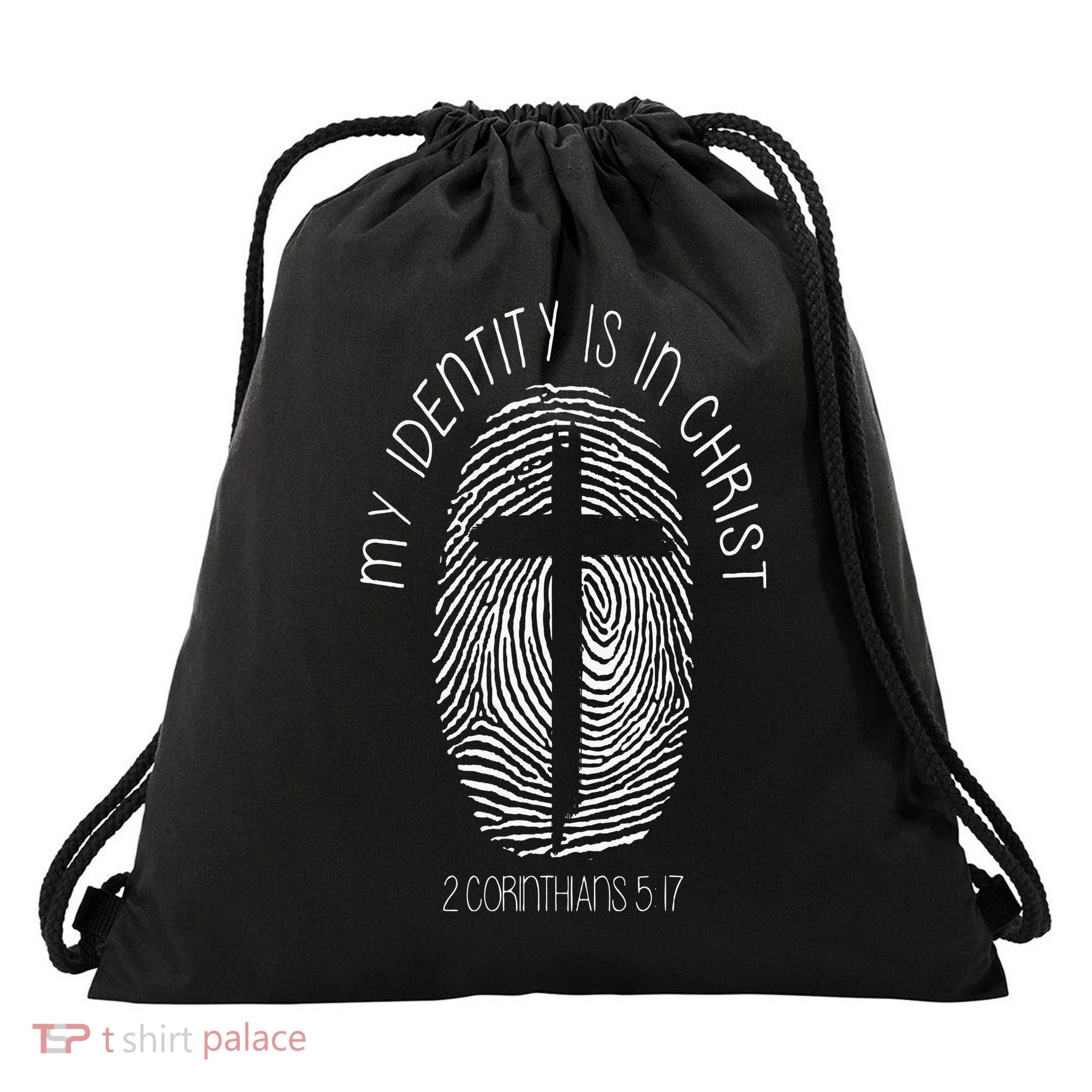 Christian My Identity Is In Jesus Christ Bible Verse Faith Drawstring Bag