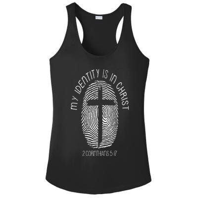 Christian My Identity Is In Jesus Christ Bible Verse Faith Ladies PosiCharge Competitor Racerback Tank