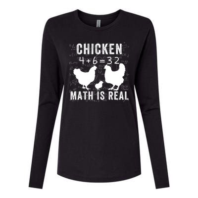 Chicken Math Is Real Chicken Lover Funny Chicken Math Meme Chicken Whisperer Womens Cotton Relaxed Long Sleeve T-Shirt