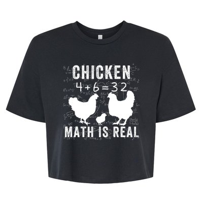 Chicken Math Is Real Chicken Lover Funny Chicken Math Meme Chicken Whisperer Bella+Canvas Jersey Crop Tee