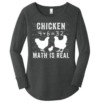 Chicken Math Is Real Chicken Lover Funny Chicken Math Meme Chicken Whisperer Women's Perfect Tri Tunic Long Sleeve Shirt