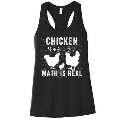 Chicken Math Is Real Chicken Lover Funny Chicken Math Meme Chicken Whisperer Women's Racerback Tank