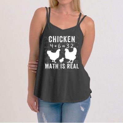 Chicken Math Is Real Chicken Lover Funny Chicken Math Meme Chicken Whisperer Women's Strappy Tank